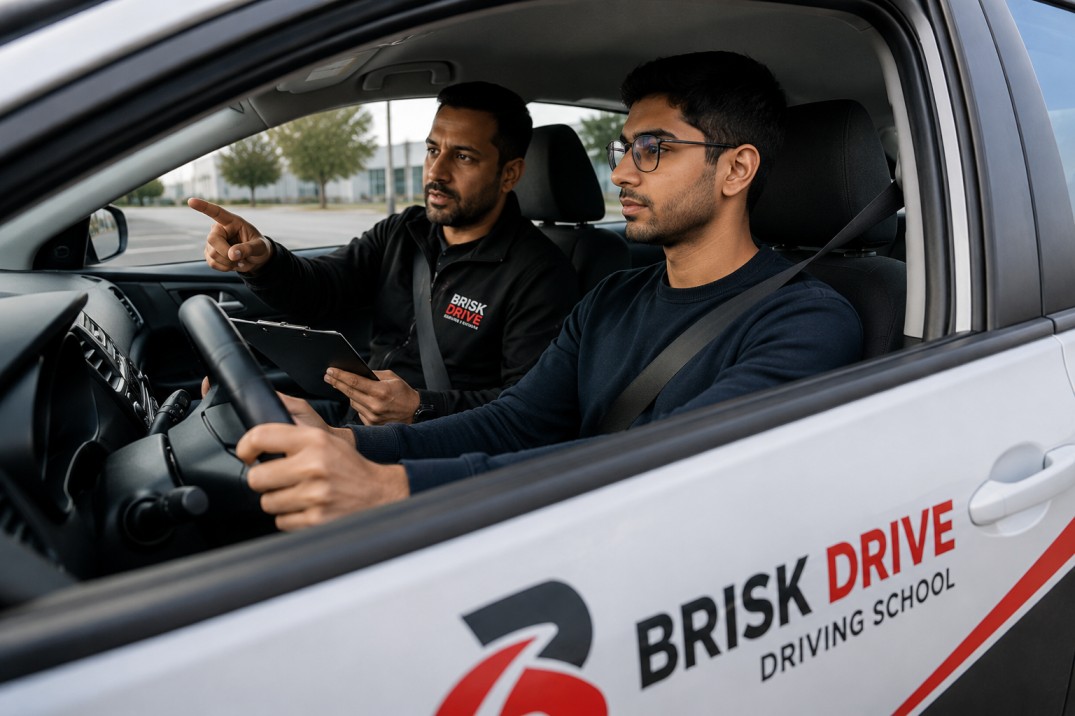 Driving School waterloo instructor teaching a student